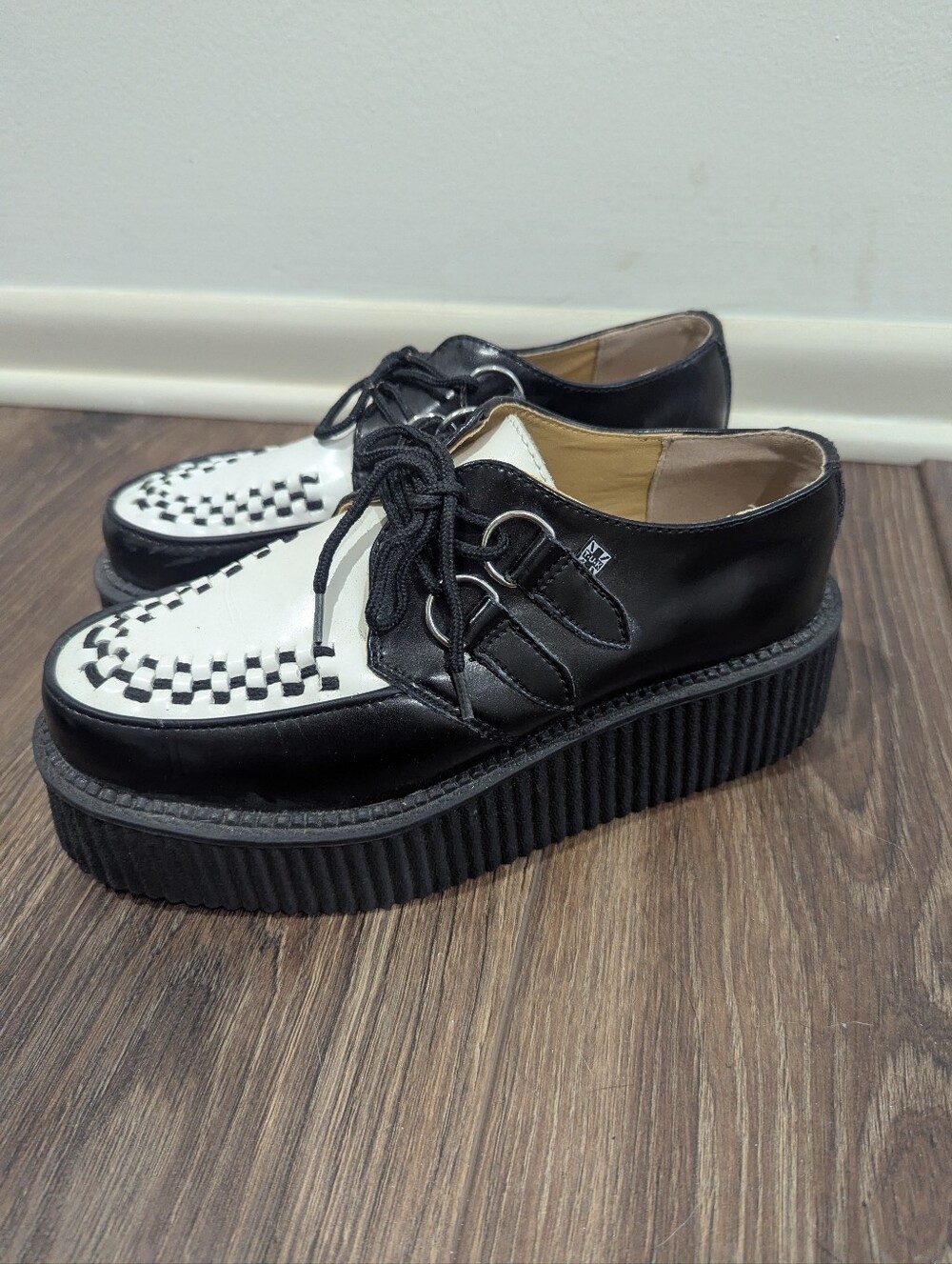 Black & White Platform Lace-Up Women's Shoes